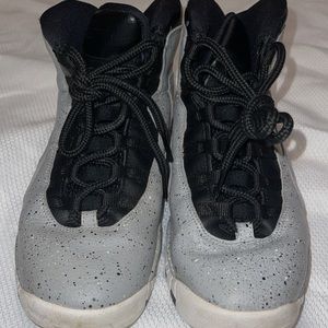 gray and black jordans